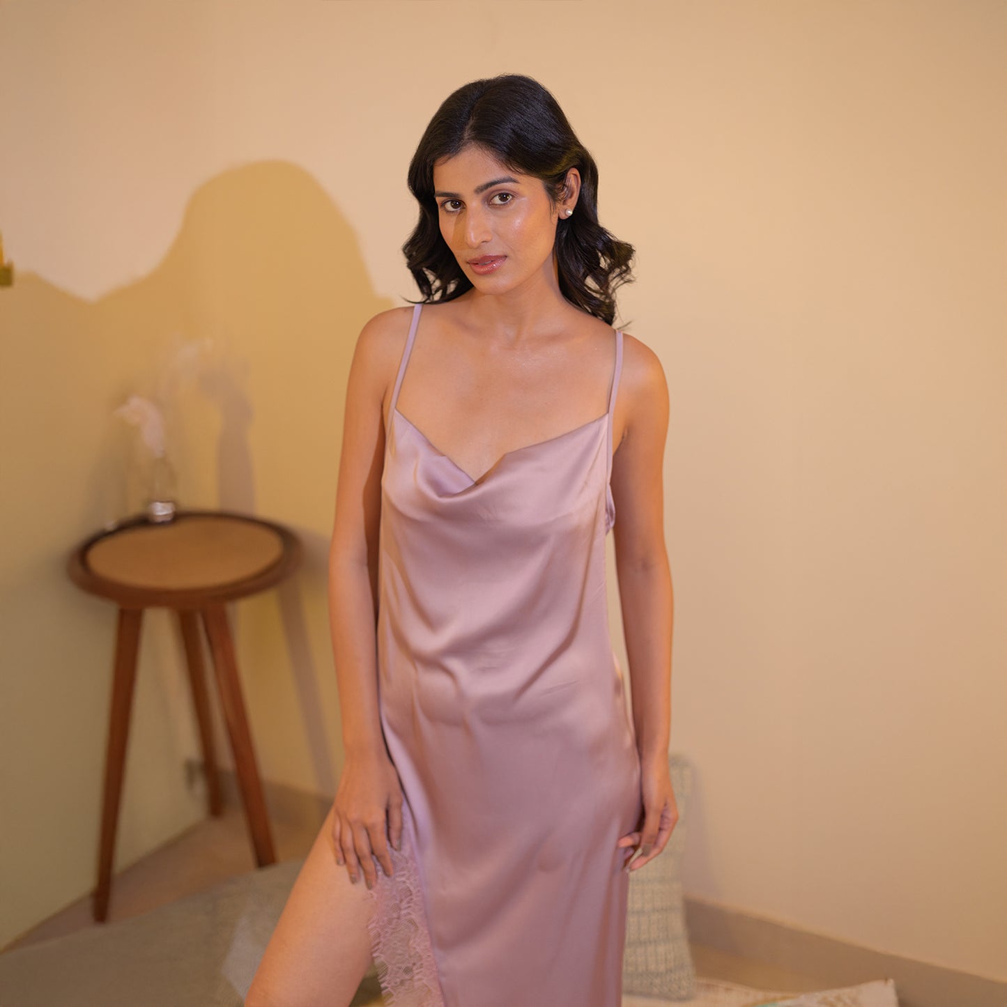 Armani Satin Side Slit Dress