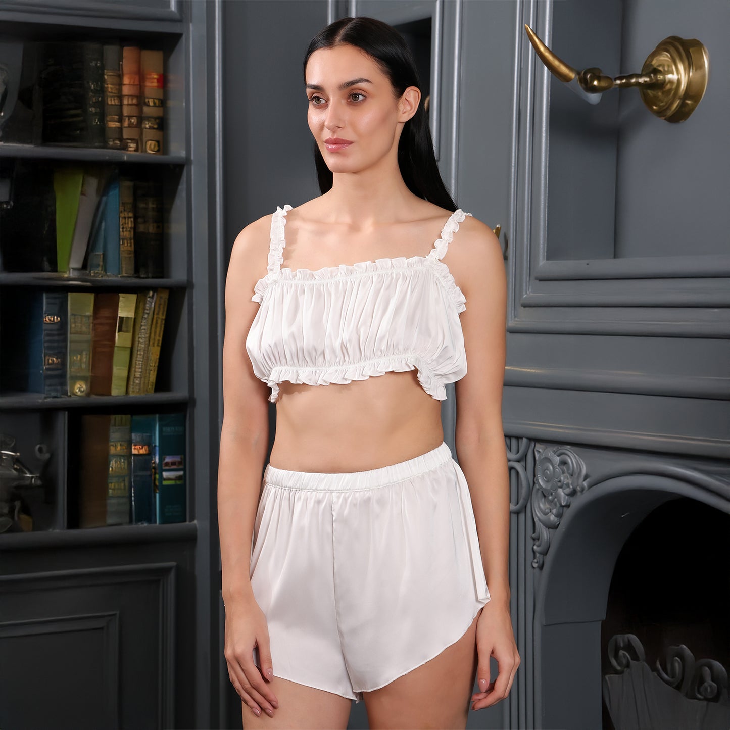 Satin Chic Crop & Shorts Set