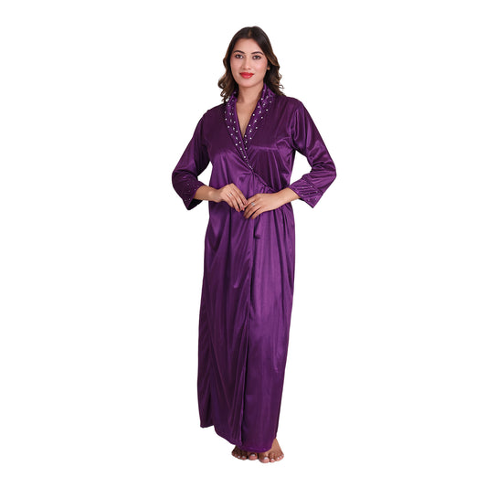 Women Nighty Satin Gown with Robe (Big Star)