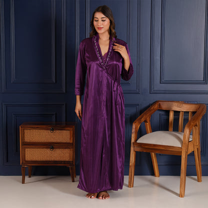 Women Nighty Net Gown Set