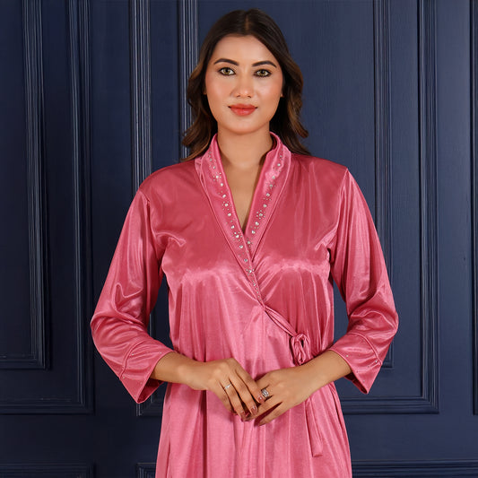 Women Nighty Net Gown Set