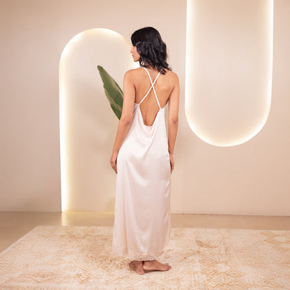 Armani Satin Front Slit Dress