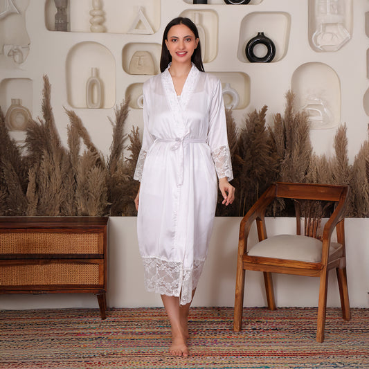 Women Nighty Japani Satin Top & Shorts (Pearl petal)