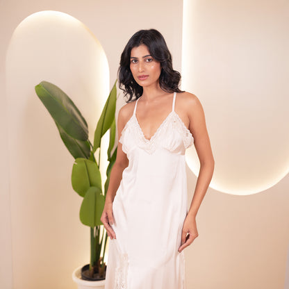 Armani Satin Front Slit Dress