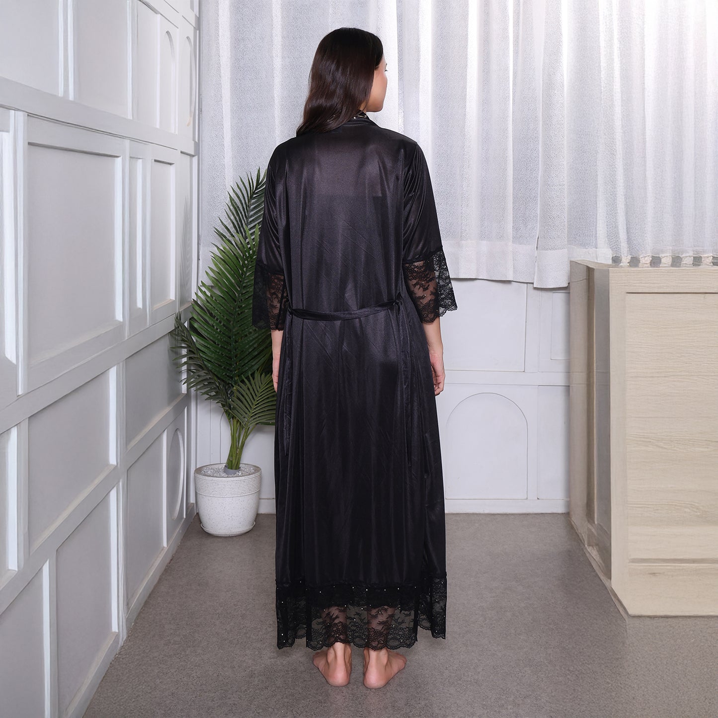 Women Satin Nightgown Set