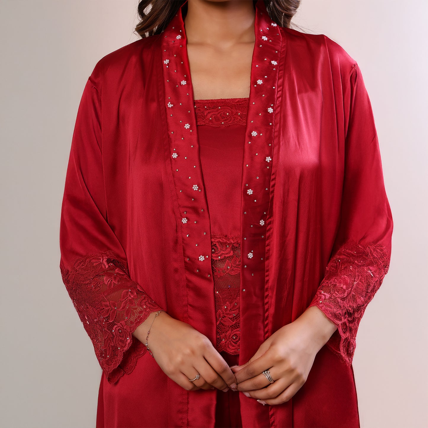 Japanese Satin Top Shorts Set