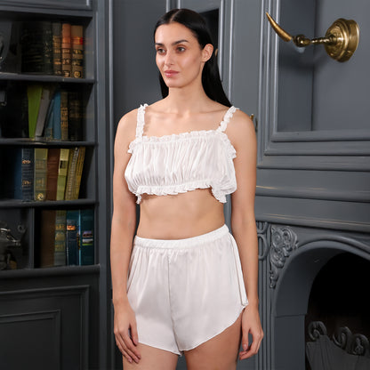 Satin Chic Crop & Shorts Set