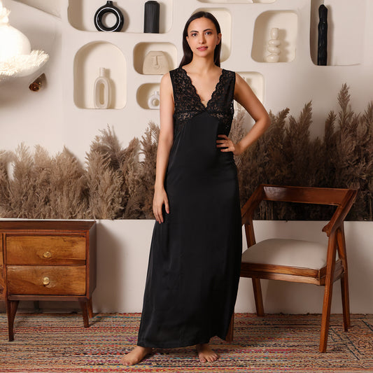 Women Premium Armani Satin Long Nightdress