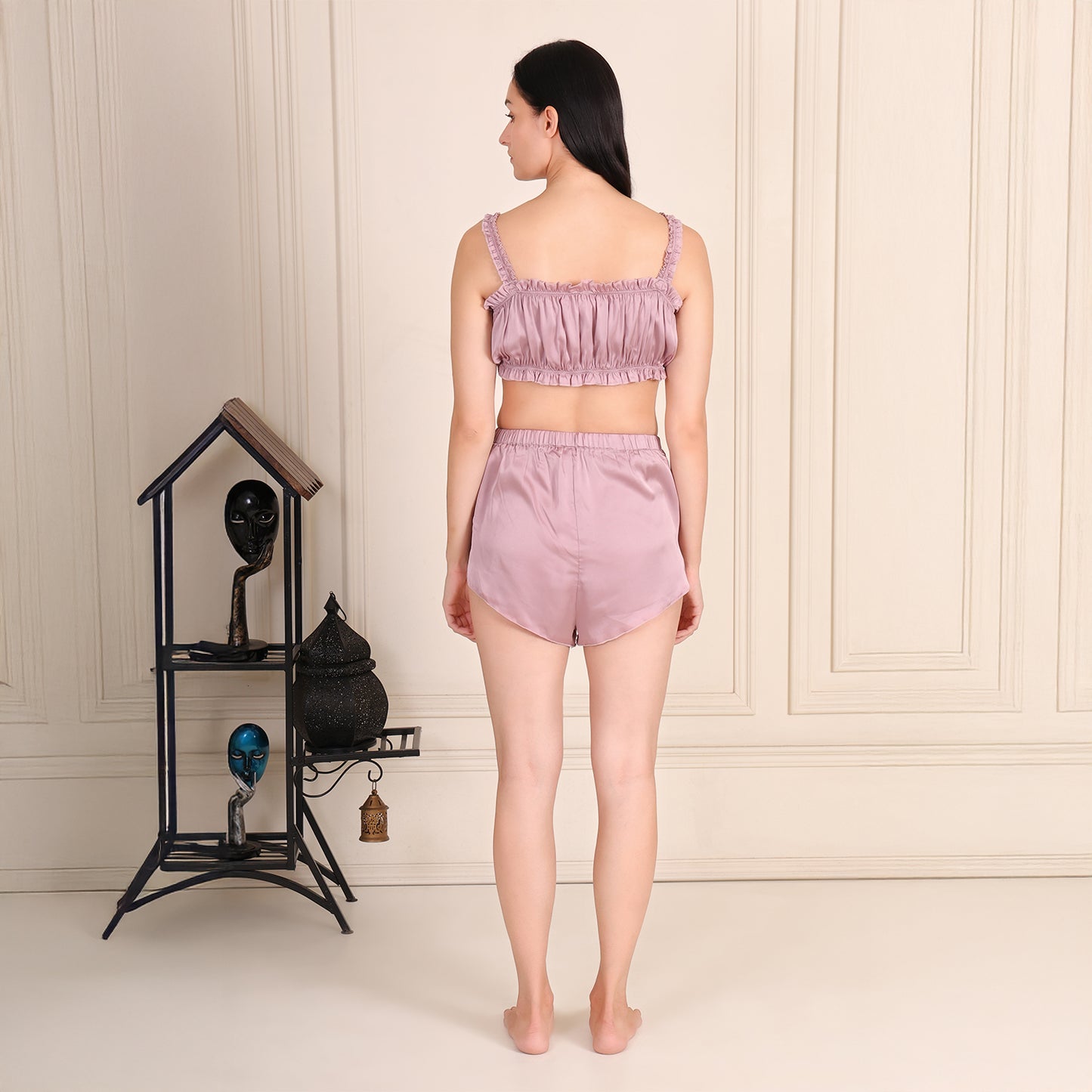 Satin Chic Crop & Shorts Set