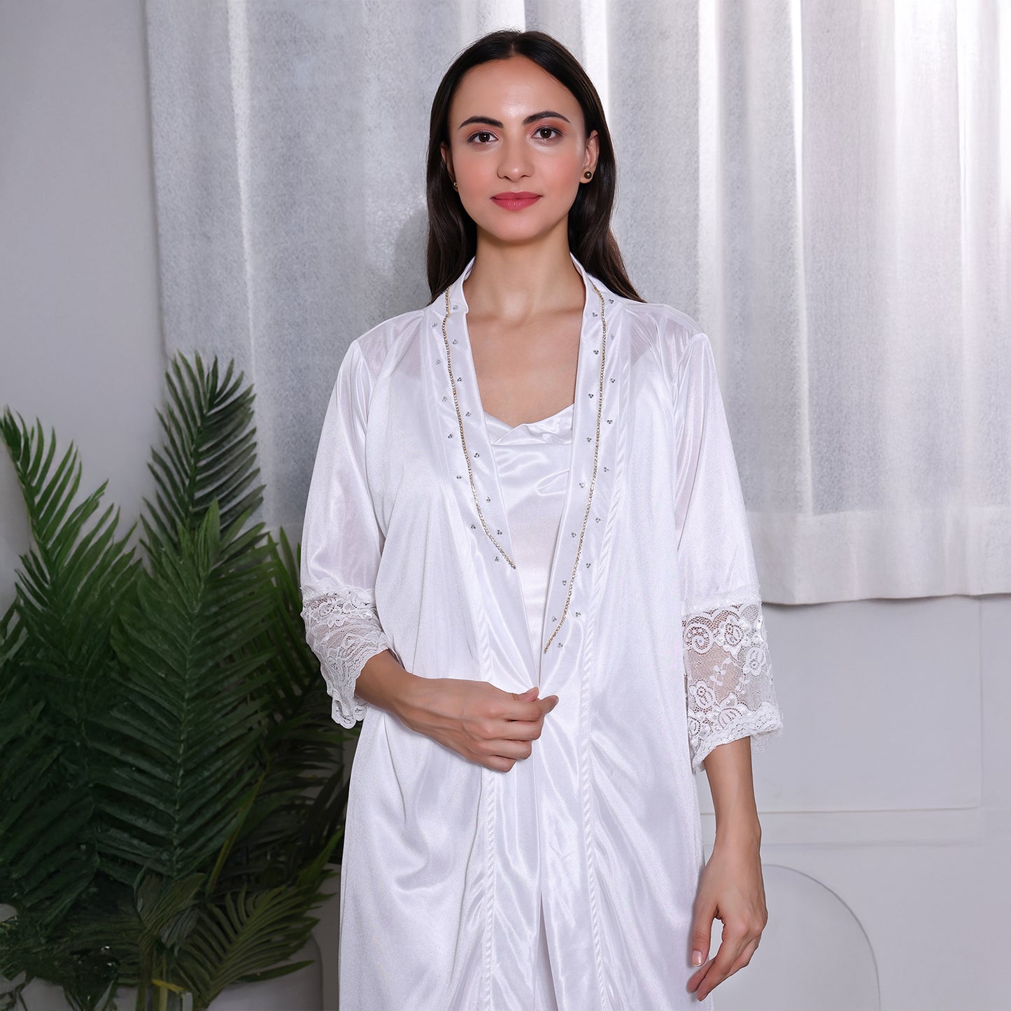 Women Satin Nightgown Set