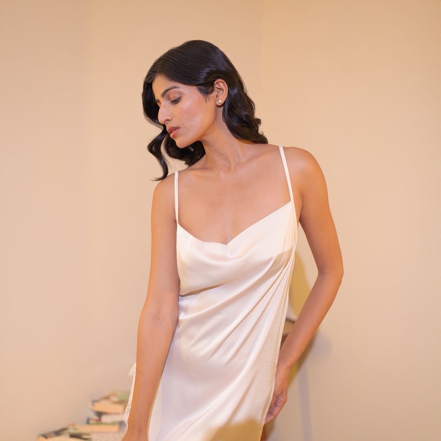 Armani Satin Side Slit Dress