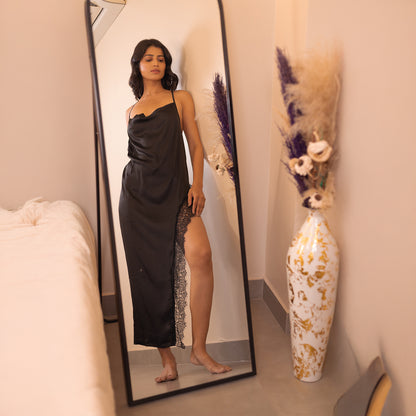 Armani Satin Side Slit Dress