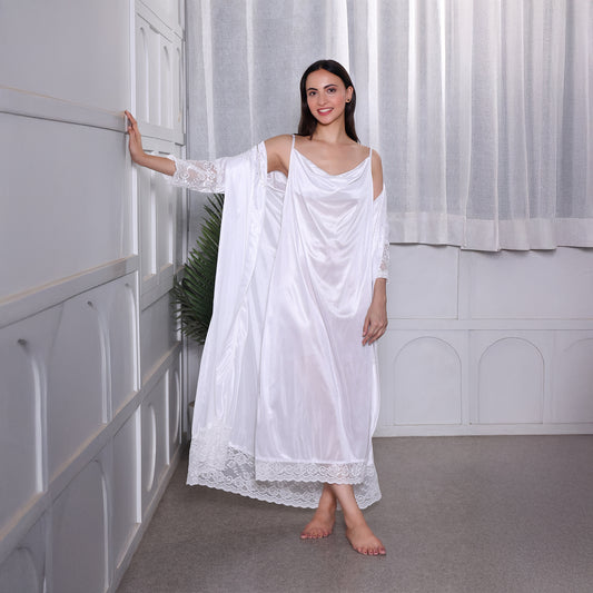 Women Satin Nightgown Set