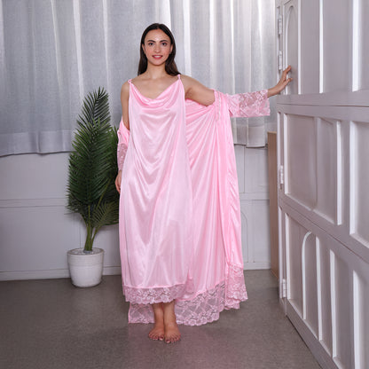 Women Satin Nightgown Set