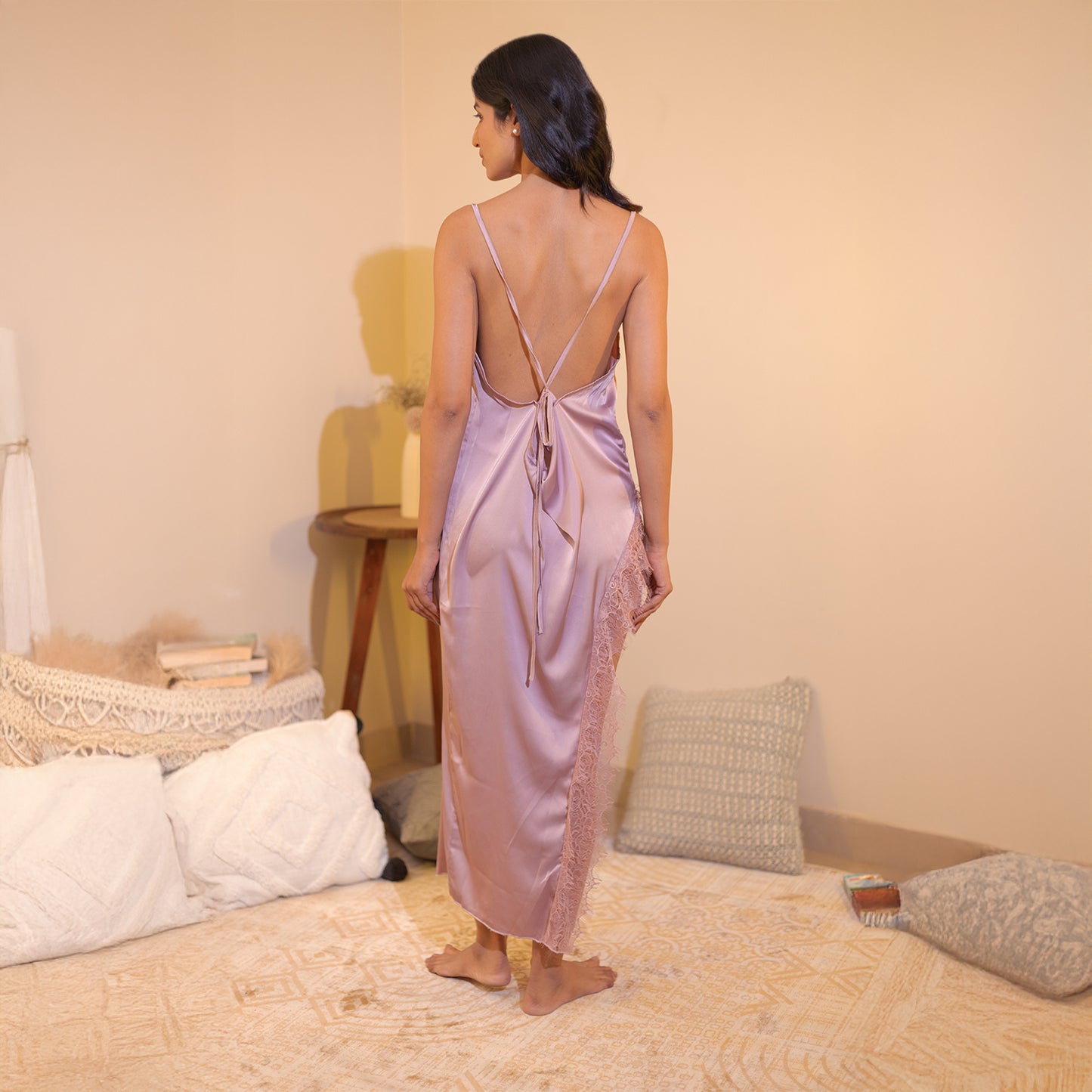 Armani Satin Side Slit Dress