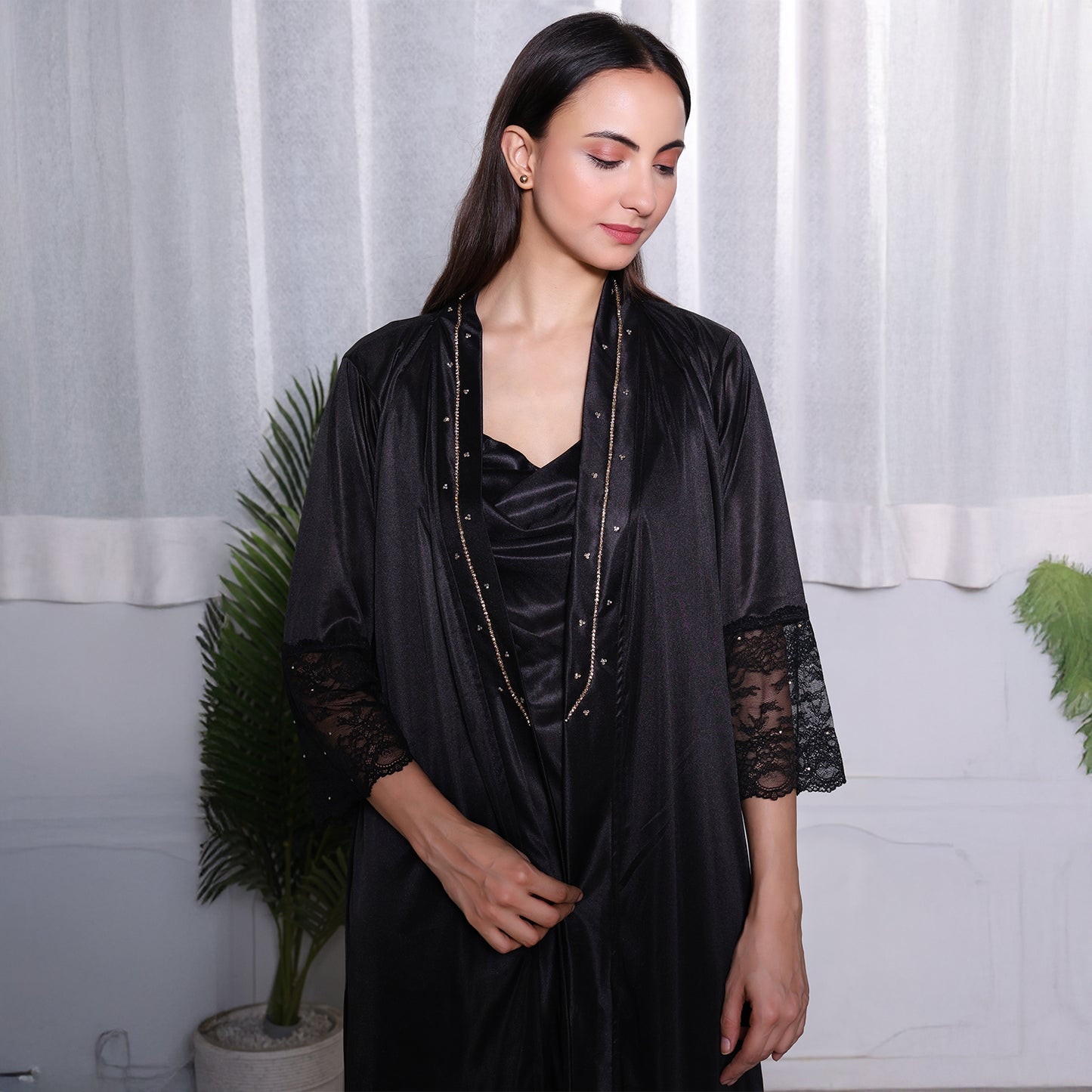 Women Satin Nightgown Set