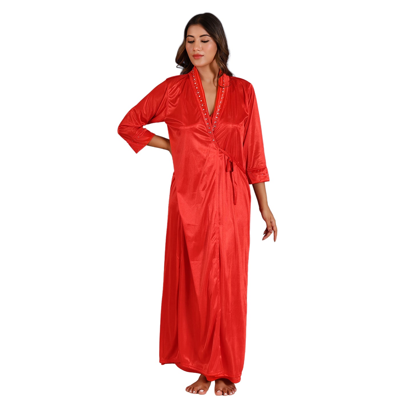 Women Nighty Net Gown Set