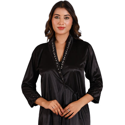 Women Nighty Net Gown Set